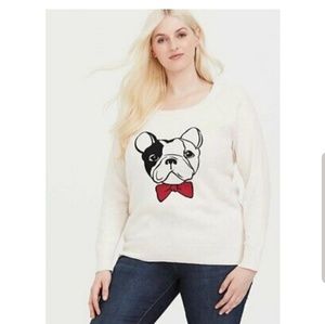 Torrid Scoop Neck Sweater with Frenchie
